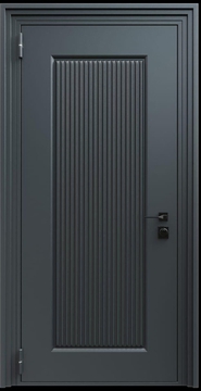 Входная термодверь с металлофиленкой и порошковым напылением RAL 7021 (тип №2)