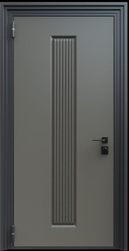 Входная термодверь с металлофиленкой и порошковым окрашиванием RAL 7022 (тип №2)