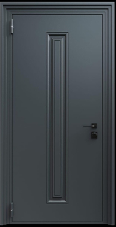 Входная термодверь с металлофиленкой и порошковым напылением RAL 7021 (тип №7)