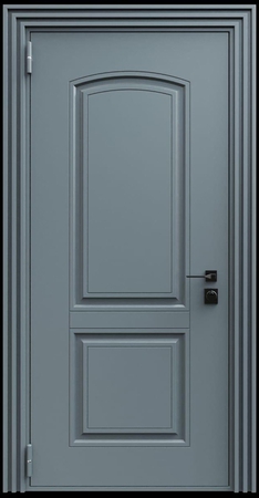 Входная термодверь с металлофиленкой и порошковым напылением RAL 7011 (тип №3)